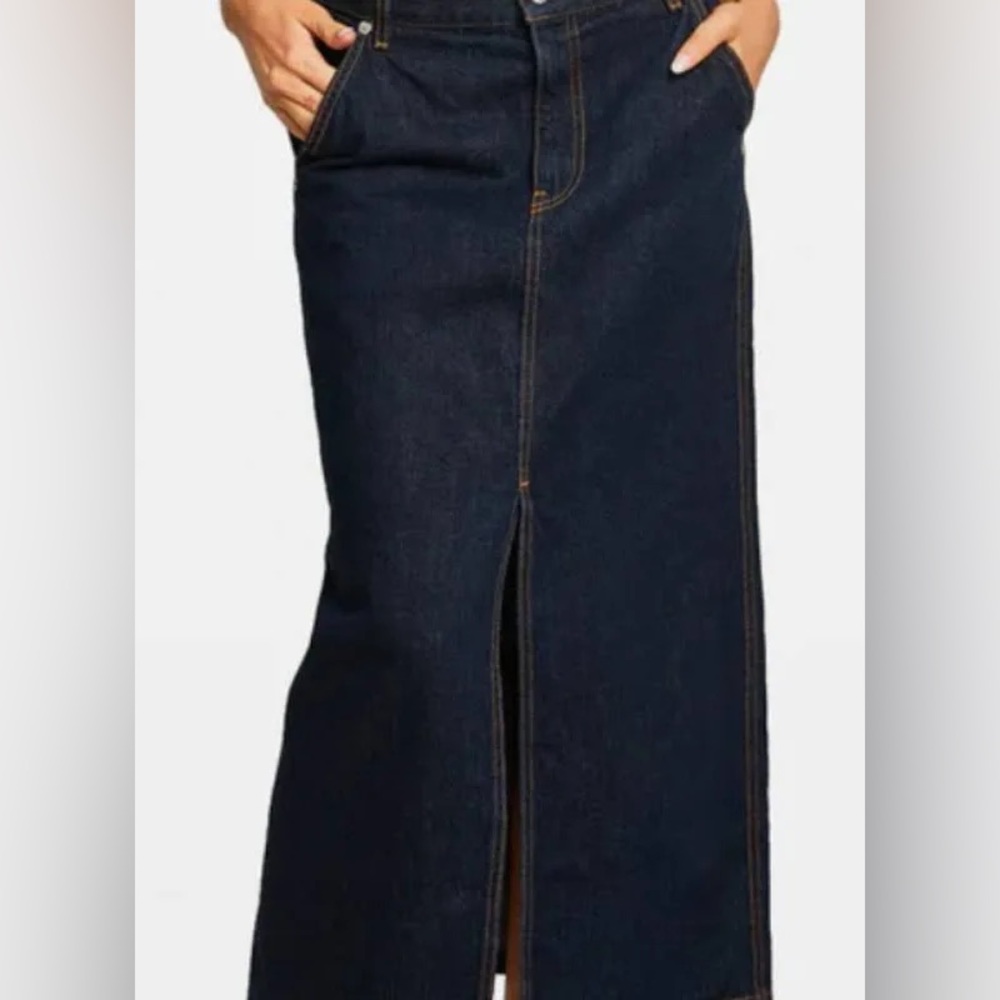 HELMUT LANG Denim Slit Midi Skirt